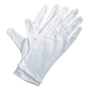 white cotton gloves